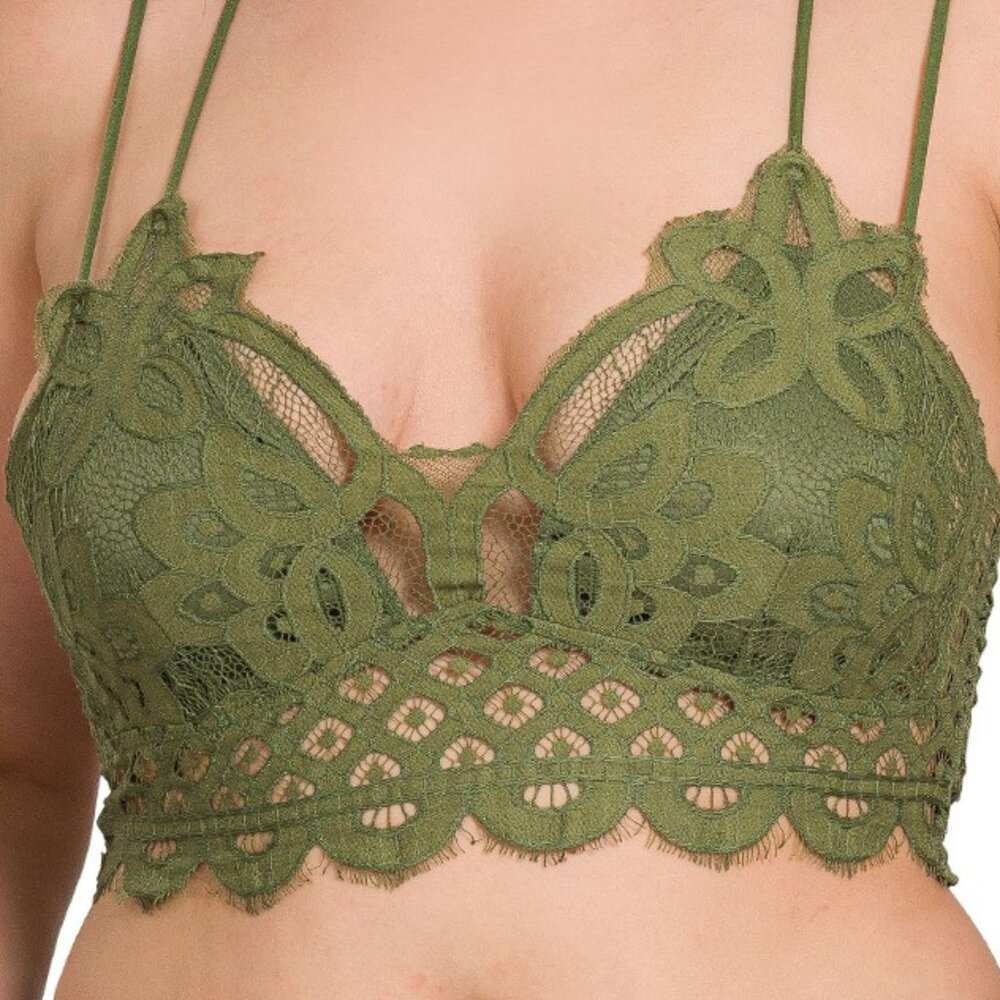 BB 18 LIGHT OLIVE LACE BRALETTE